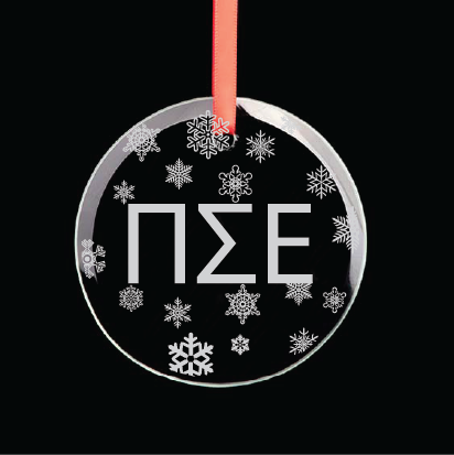 Pi Sigma Epsilon Round Multi-Snowflake Ornament