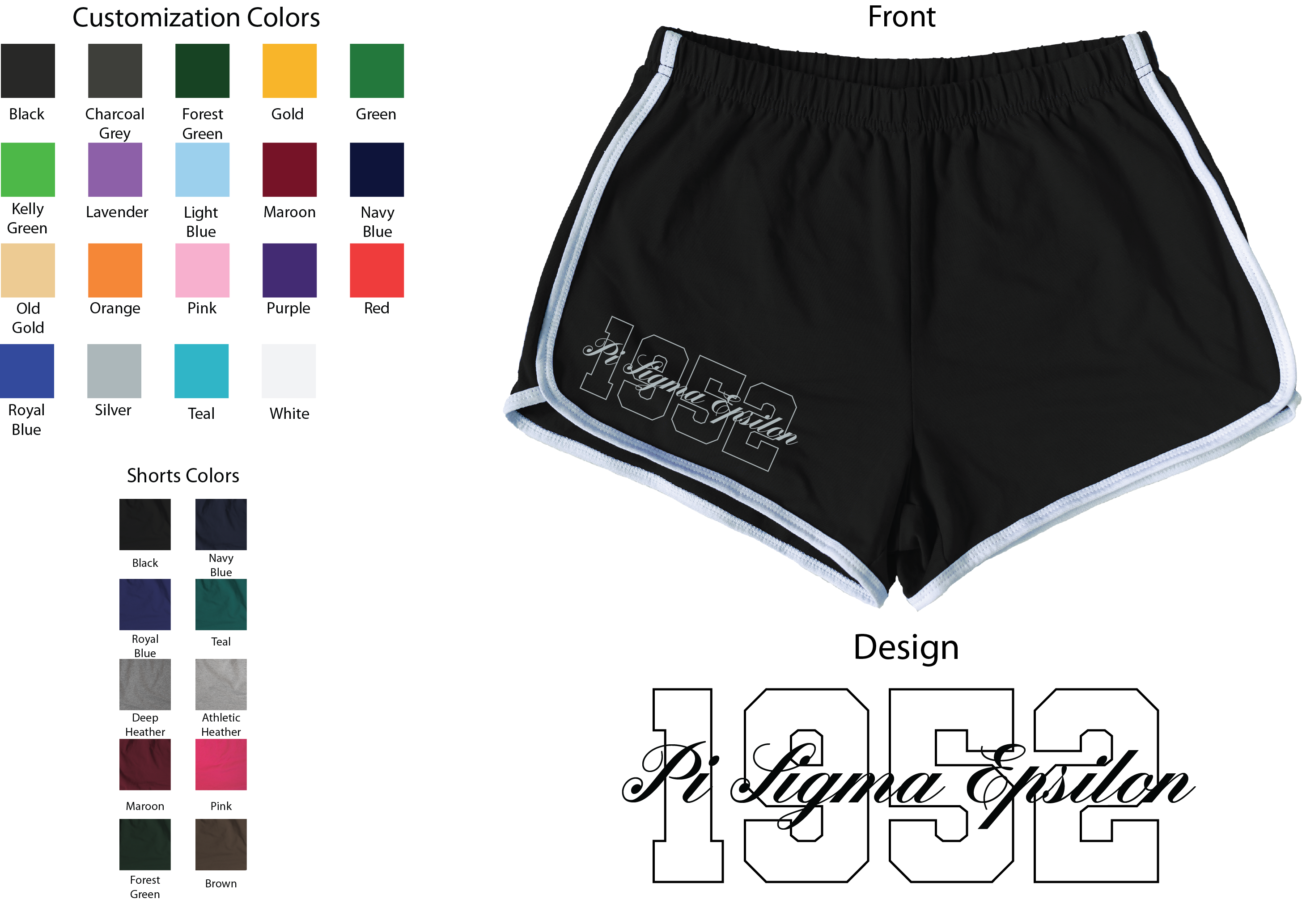 Pi Sigma Epsilon Year and Name Women's Shorts