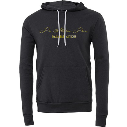 Pi Alpha Phi Embroidered Scripted Name Hooded Sweatshirts