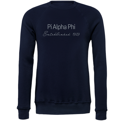 Pi Alpha Phi Embroidered Printed Name Crewneck Sweatshirts
