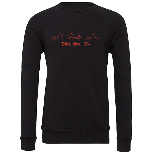 Pi Delta Psi Embroidered Scripted Name Crewneck Sweatshirts