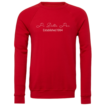 Pi Delta Psi Embroidered Scripted Name Crewneck Sweatshirts