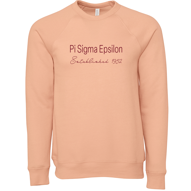 Pi Sigma Epsilon Embroidered Printed Name Crewneck Sweatshirts