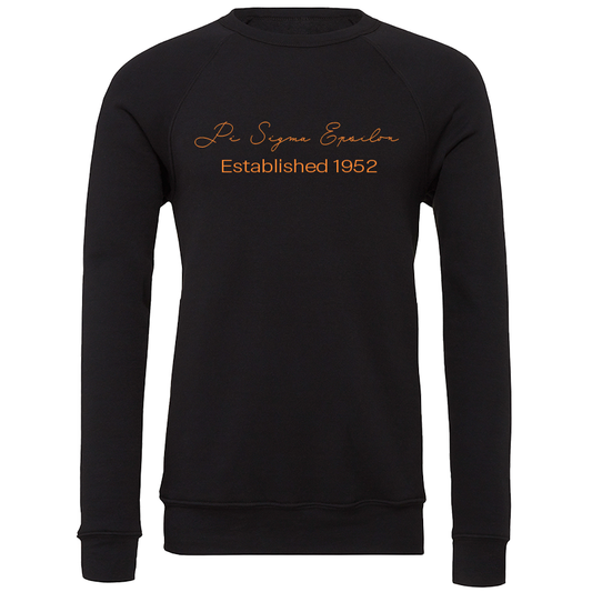 Pi Sigma Epsilon Embroidered Scripted Name Crewneck Sweatshirts