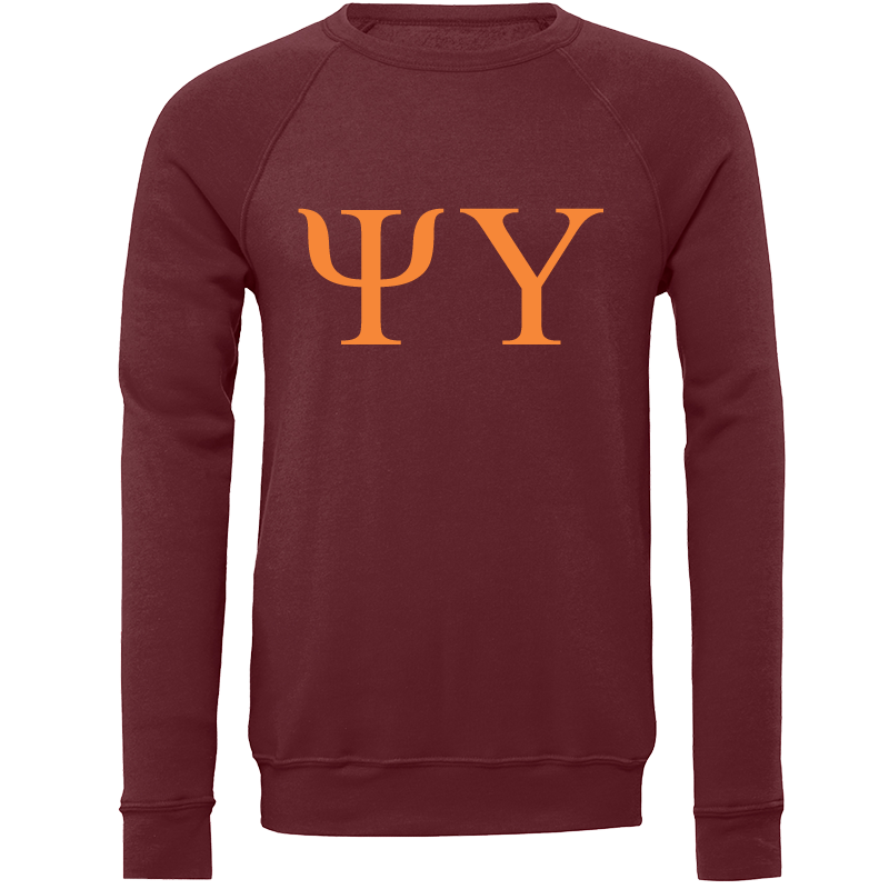 Psi Upsilon Lettered Crewneck Sweatshirts