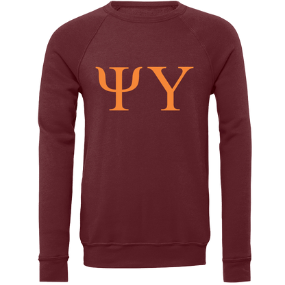 Psi Upsilon Lettered Crewneck Sweatshirts