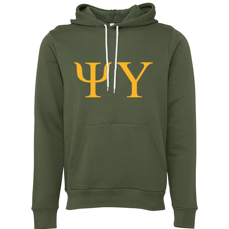 Psi Upsilon Lettered Hooded Sweatshirts