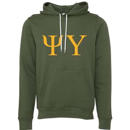 Psi Upsilon Lettered Hooded Sweatshirts