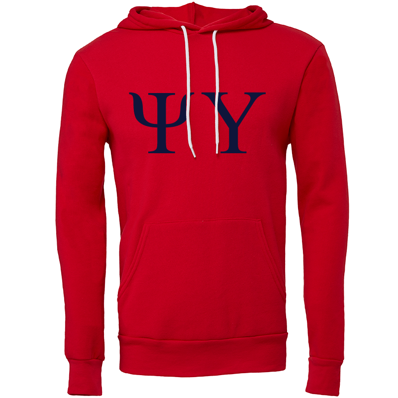 Psi Upsilon Lettered Hooded Sweatshirts