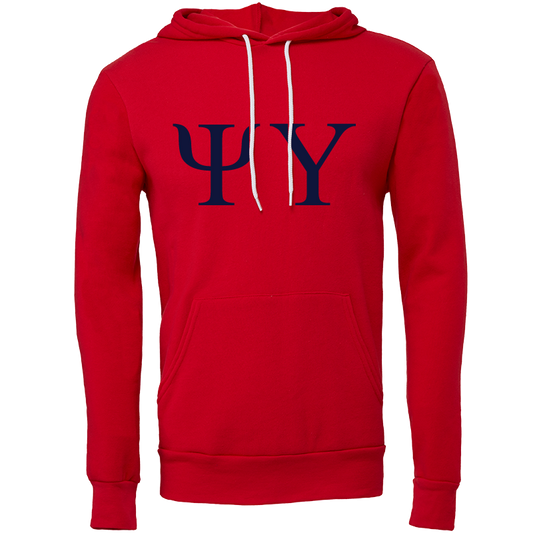 Psi Upsilon Embroidered Lettered Hooded Sweatshirts