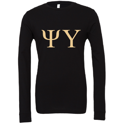 Psi Upsilon Lettered  Long Sleeve T-Shirts