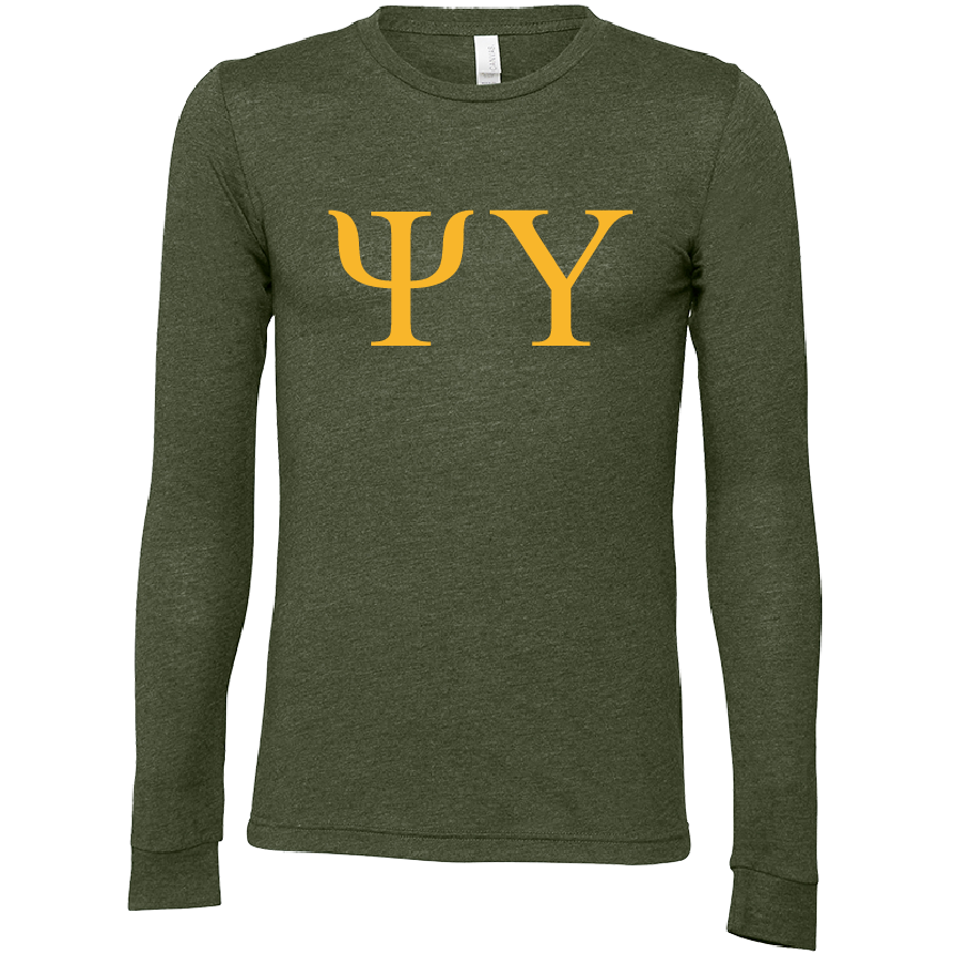 Psi Upsilon Lettered  Long Sleeve T-Shirts