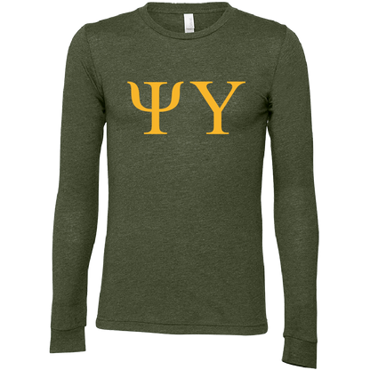 Psi Upsilon Lettered  Long Sleeve T-Shirts