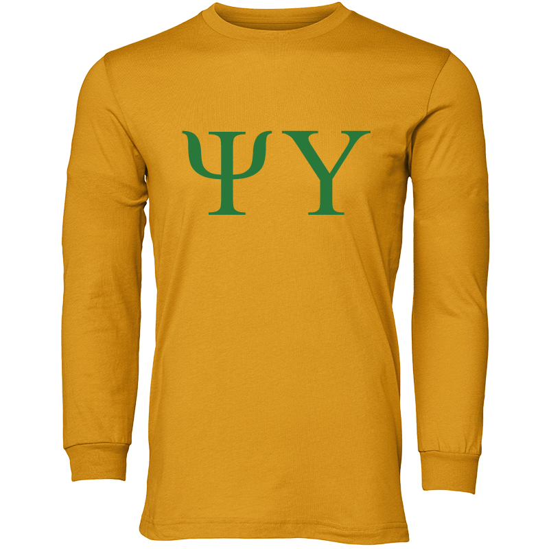 Psi Upsilon Lettered  Long Sleeve T-Shirts