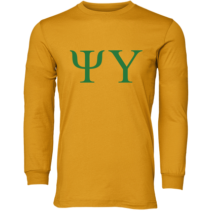 Psi Upsilon Lettered  Long Sleeve T-Shirts