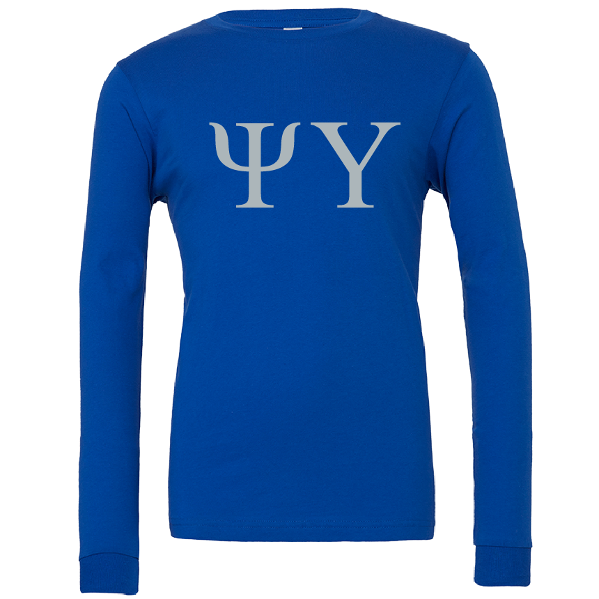 Psi Upsilon Lettered  Long Sleeve T-Shirts