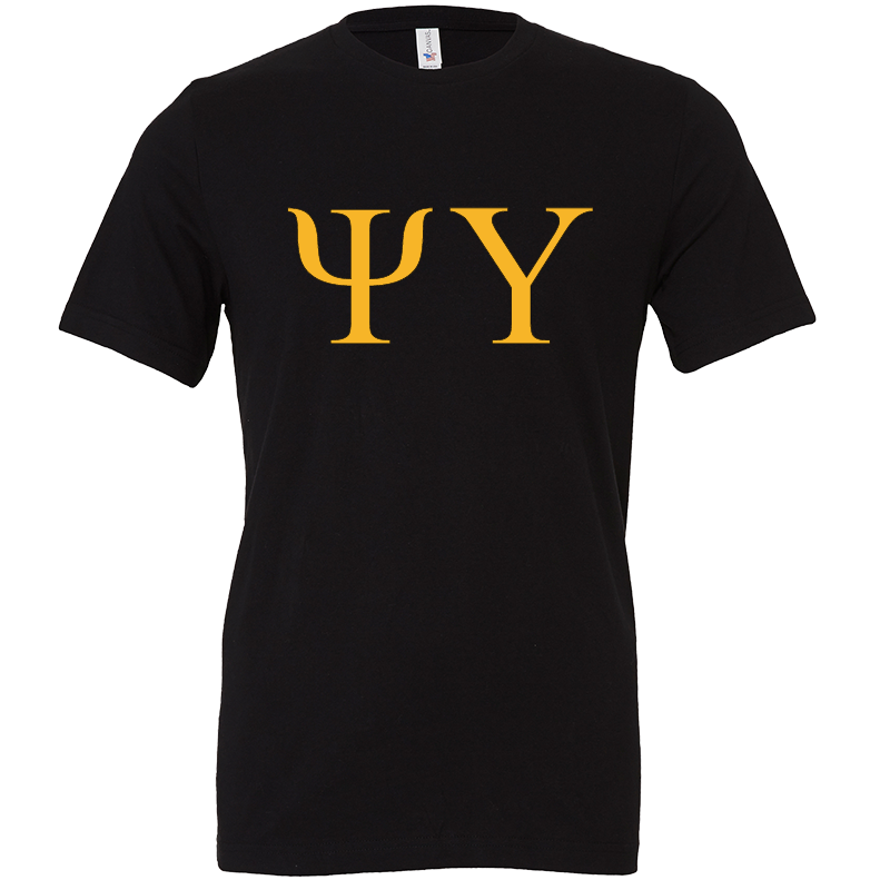 Psi Upsilon Lettered Short Sleeve T-Shirts