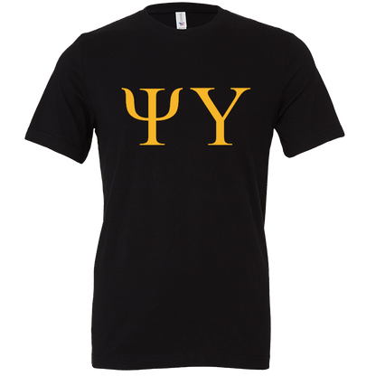 Psi Upsilon Lettered Short Sleeve T-Shirts