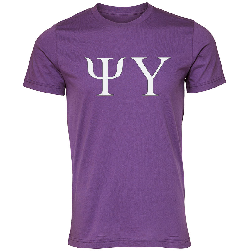 Psi Upsilon Lettered Short Sleeve T-Shirts