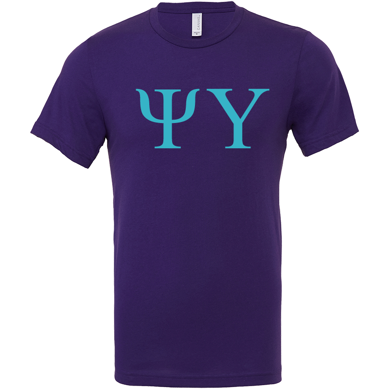 Psi Upsilon Lettered Short Sleeve T-Shirts