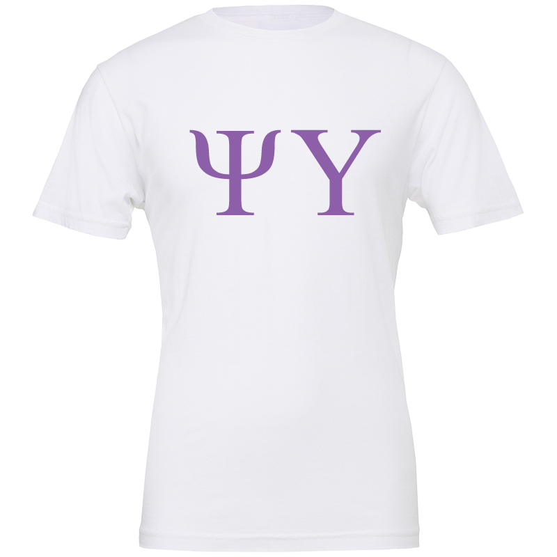 Psi Upsilon Lettered Short Sleeve T-Shirts