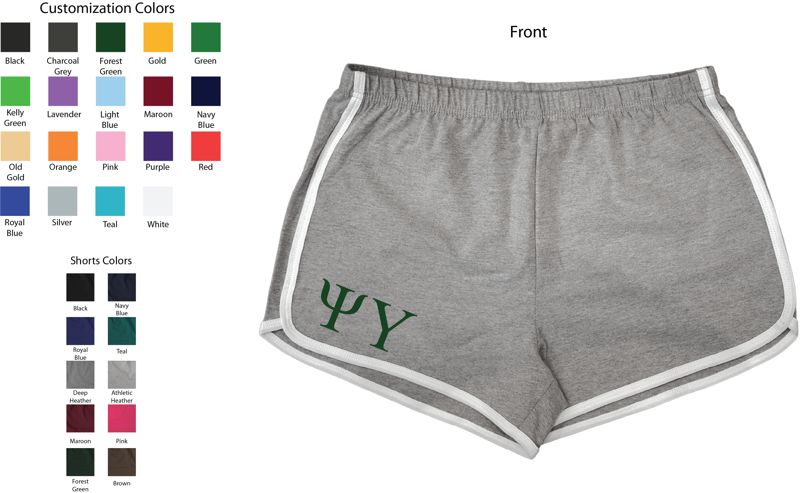Psi Upsilon Lettered Women's Shorts