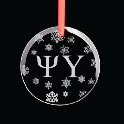 Psi Upsilon Round Multi-Snowflake Ornament