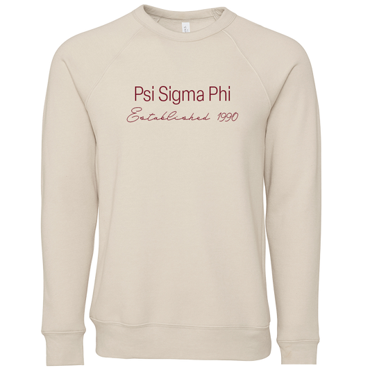 Psi Sigma Phi Embroidered Printed Name Crewneck Sweatshirts