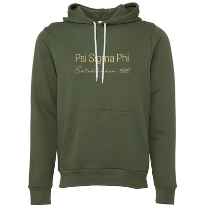 Psi Sigma Phi Embroidered Printed Name Hooded Sweatshirts