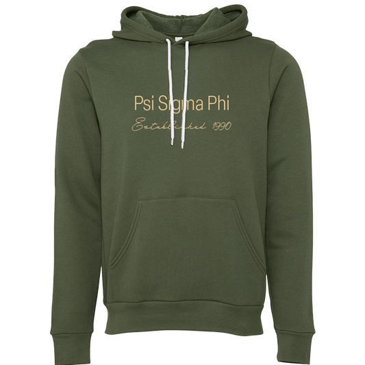 Psi Sigma Phi Embroidered Printed Name Hooded Sweatshirts