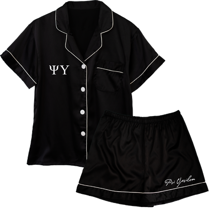 Psi Upsilon Embroidered Ladies' Pajama Sets