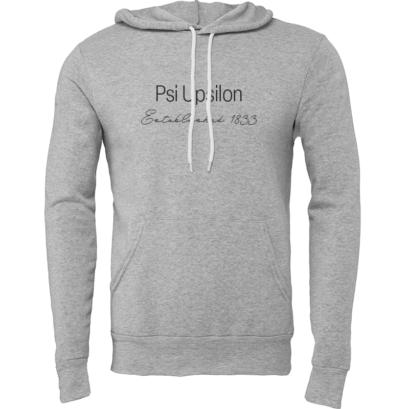 Psi Upsilon Embroidered Printed Name Hooded Sweatshirts