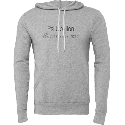 Psi Upsilon Embroidered Printed Name Hooded Sweatshirts