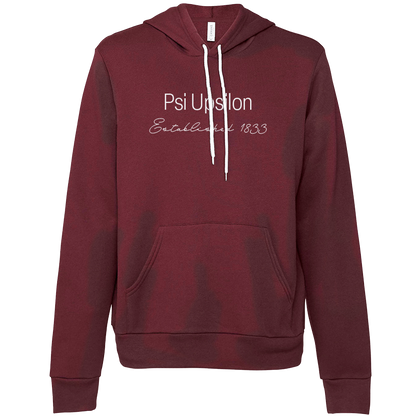 Psi Upsilon Embroidered Printed Name Hooded Sweatshirts
