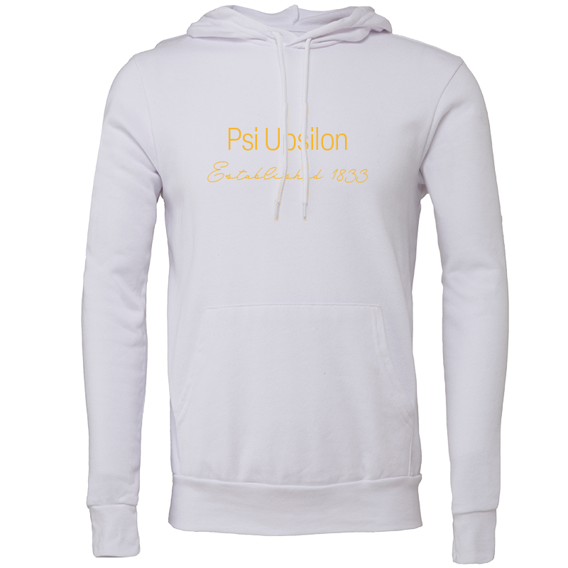Psi Upsilon Embroidered Printed Name Hooded Sweatshirts