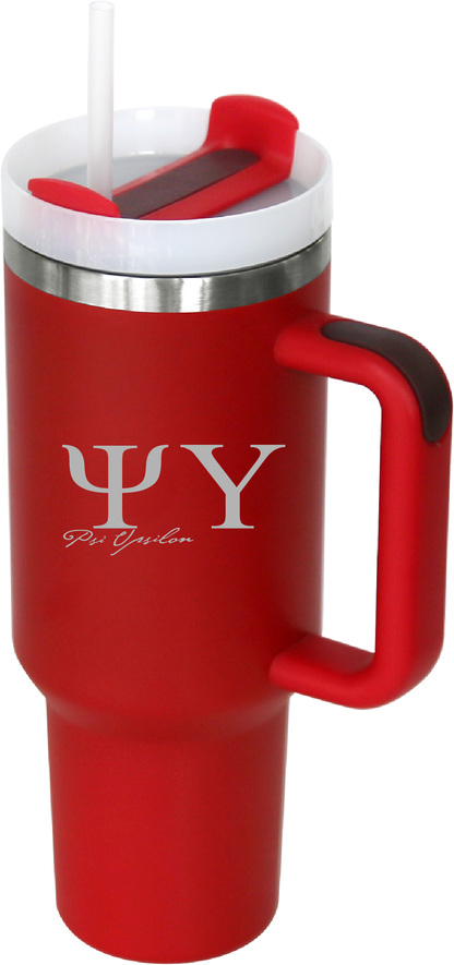 Psi Upsilon Lettered 40oz Tumblers