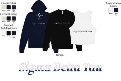 Sigma Delta Tau Stitched Outline Hoodies