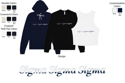 Sigma Sigma Sigma Stitched Outline Hoodies