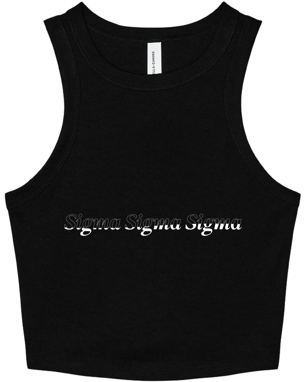 Sigma Sigma Sigma Stitched Outline Cropped Tanks