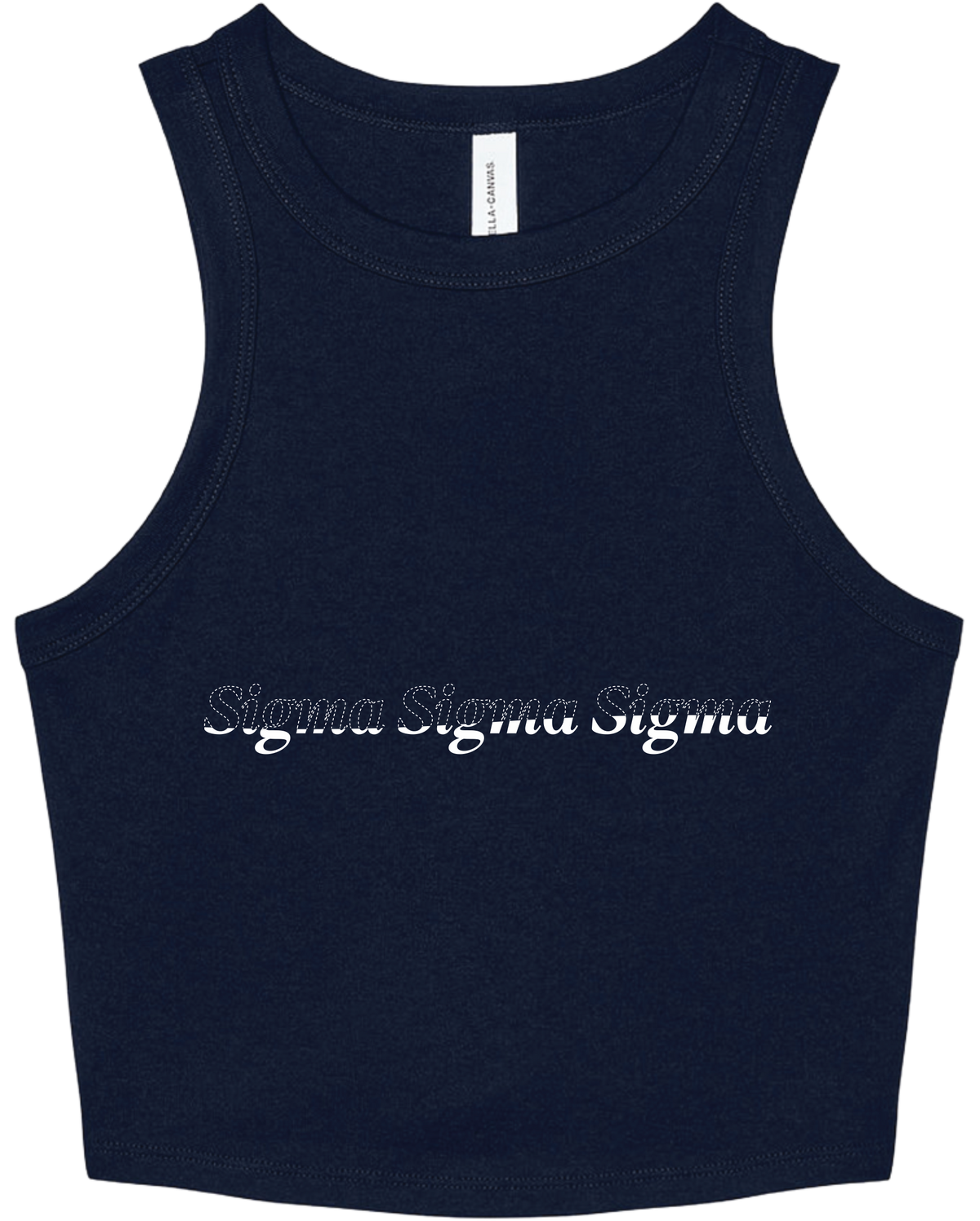 Sigma Sigma Sigma Stitched Outline Cropped Tanks