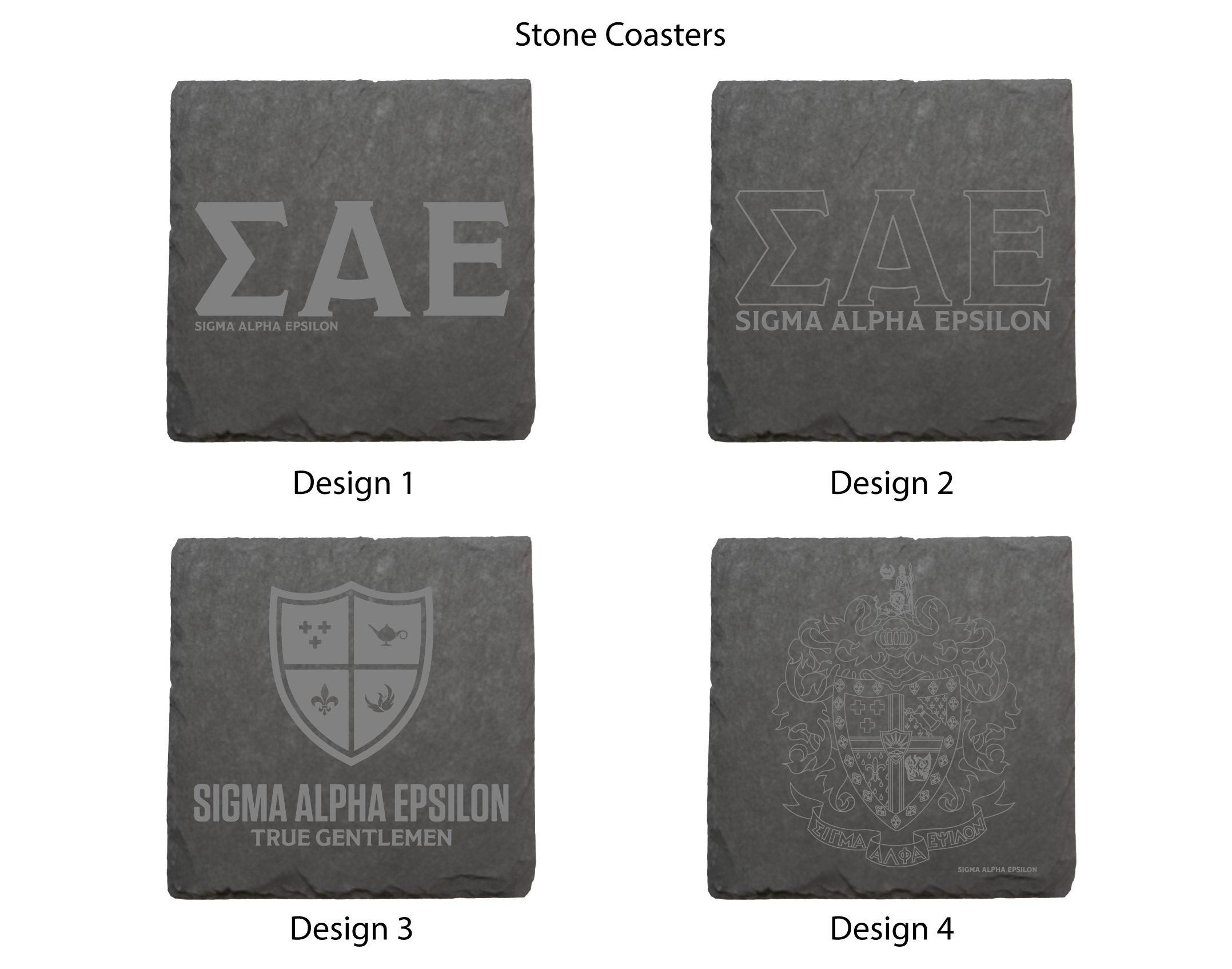 Sigma Alpha Epsilon Stone Coasters - 4-Pack