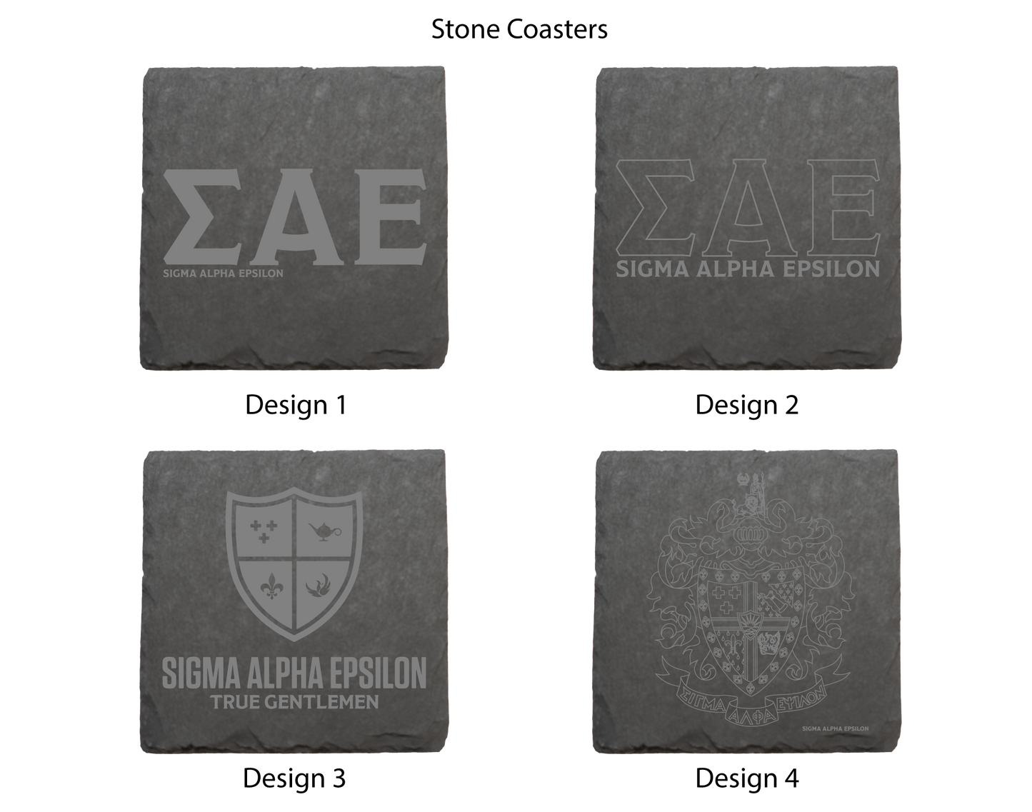 Sigma Alpha Epsilon Stone Coasters - 4-Pack