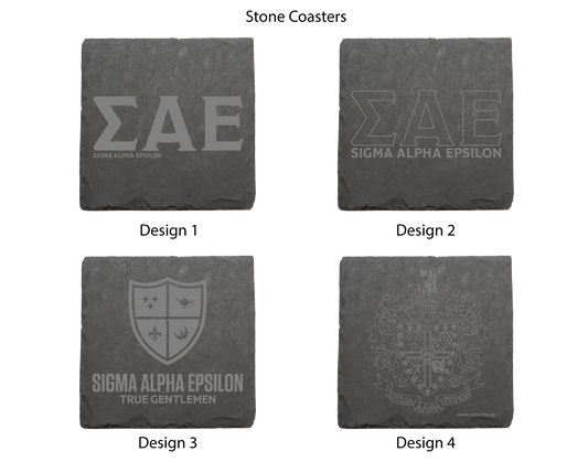 Sigma Alpha Epsilon Stone Coasters - 4-Pack