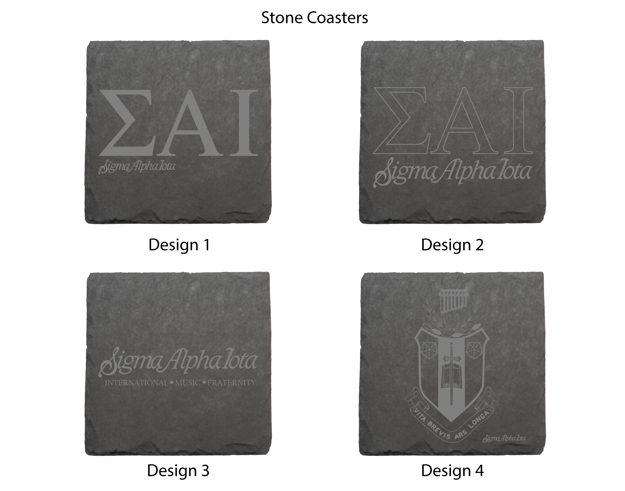 Sigma Alpha Iota Stone Coasters - 4-Pack