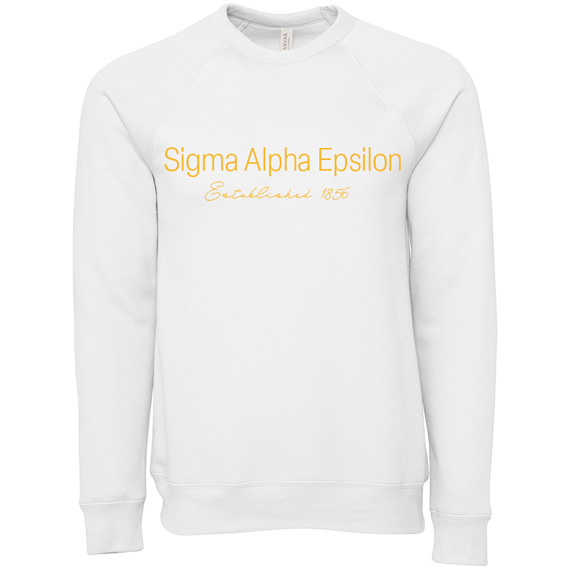 Sigma Alpha Epsilon Embroidered Printed Name Crewneck Sweatshirts