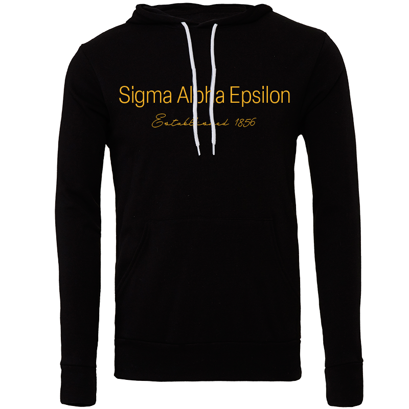 Sigma Alpha Epsilon Embroidered Printed Name Hooded Sweatshirts