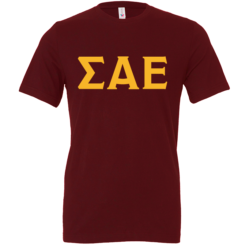 Sigma Alpha Epsilon Lettered Short Sleeve T-Shirts