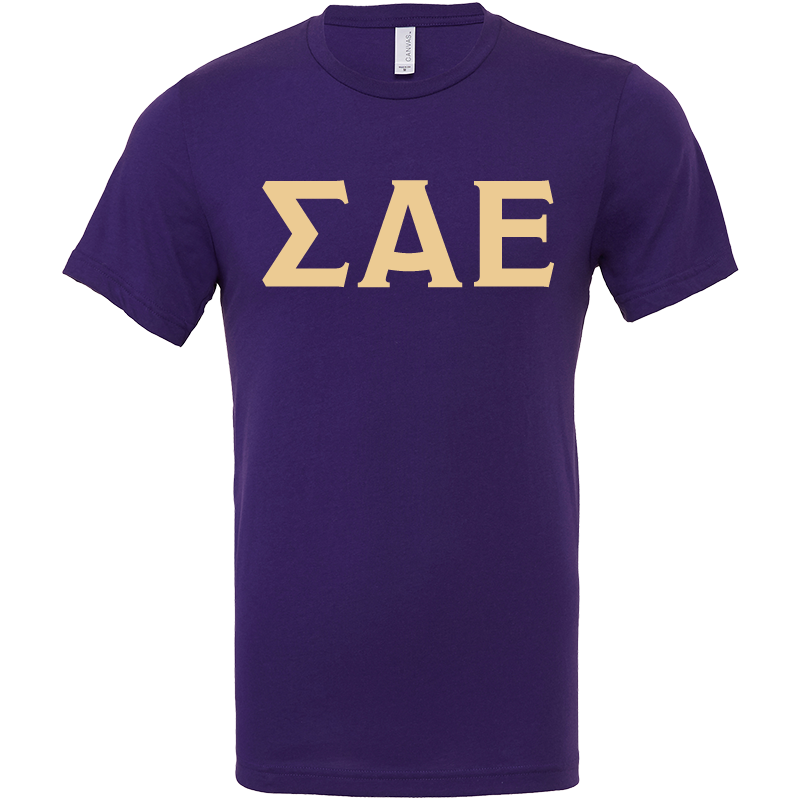 Sigma Alpha Epsilon Lettered Short Sleeve T-Shirts