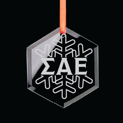 Sigma Alpha Epsilon Hexagon Single-Snowflake Ornament