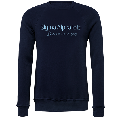 Sigma Alpha Iota Embroidered Printed Name Crewneck Sweatshirts